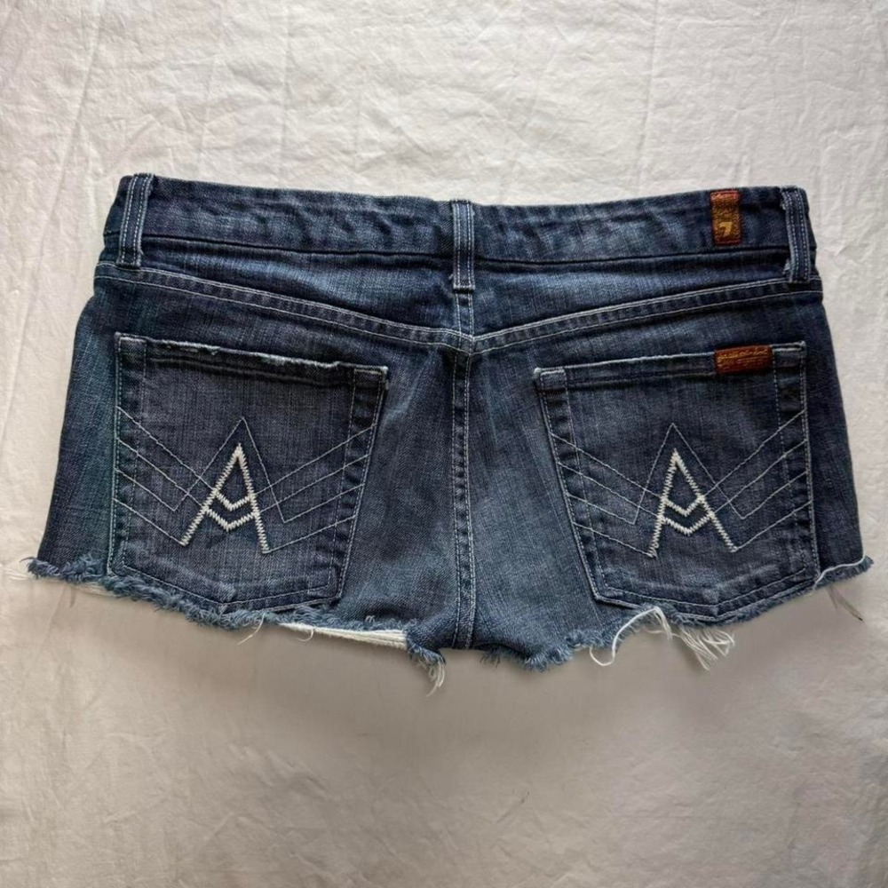 7 For All Mankind A Pocket Low Rise Mid Wash Blue Jean Sz 31 Made in USA